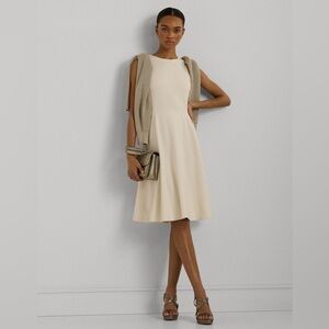 Ralph Lauren Women’s Cream Ponte Fit-and-Flare Dress - NWT